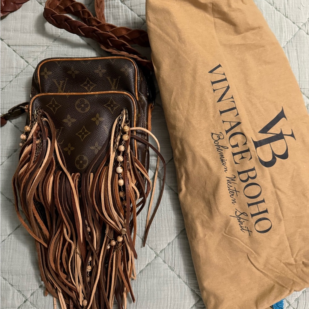 Louis Vuitton Brown Crossbody Bag with Fringe